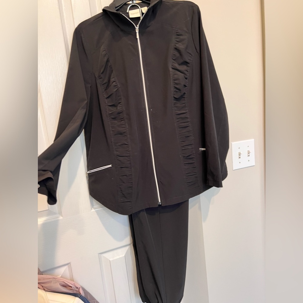 CHICOS ZENERGY.  Lightweight.  JACKET SIZE 2, PANTS SIZE 1.5.  Great condition.